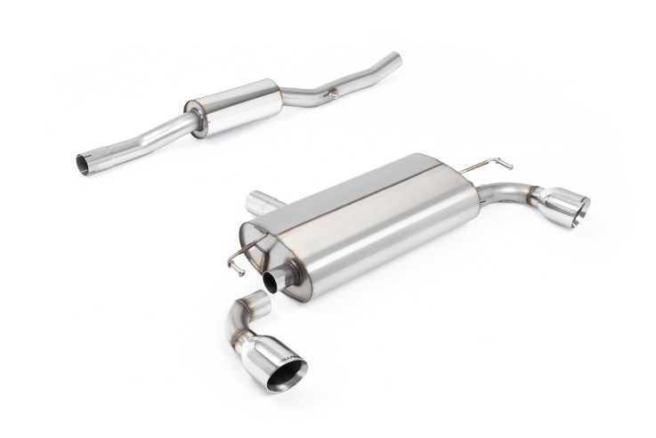 Milltek sport Cat-Back výfuk pro Volkswagen Golf IV R32 3.2 VR6 – V2 Resonated (tišší) s Slash Cut koncovkami (100 mm)