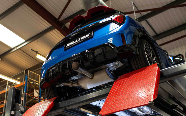 Milltek Sport OPF/GPF Back Exhaust for Mini JCW F66 2.0T B48 – Quieter with Brushed Titanium Tip – ECE Approved