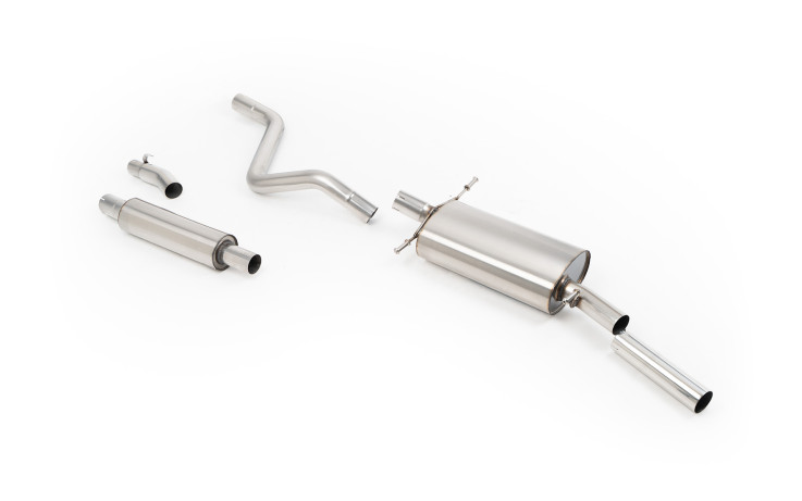 Downpipe-Back VW Golf GTI Mk1 Cab - s rezonátorem (tišší) Leštěná koncovka