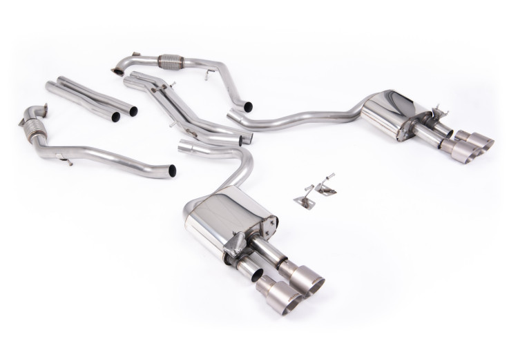 Cat-back Exhaust AUDI S5 Sportback B9 3.0 TFSI V6 (Sport Diff) Milltek Sport – Non-resonated / brushed titanium tips