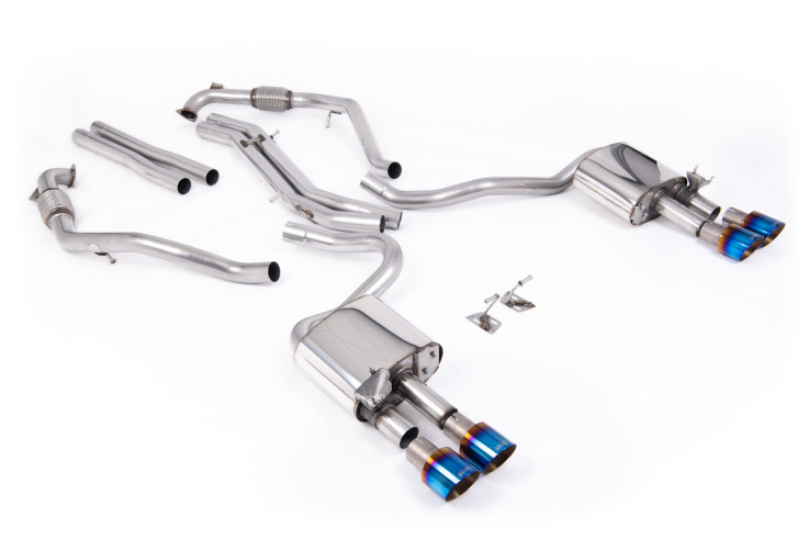 Cat-back Exhaust AUDI S5 Sportback B9 3.0 TFSI V6 (Sport Diff) Milltek Sport – Non-resonated / Burnt/blue titanium tips