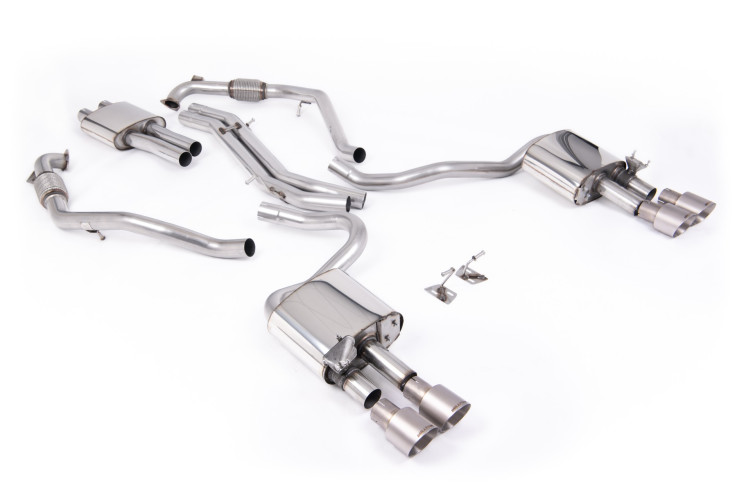 Cat-back Exhaust AUDI S5 Sportback B9 3.0 TFSI V6 (Sport Diff) Milltek Sport – resonated / brushed titanium tips