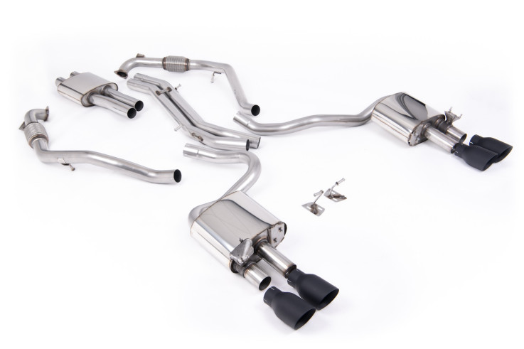 Catback výfuk AUDI S5 Sportback B9 3.0 TFSI V6 (Sport Diff) Milltek Sport - s rezonátorem / černé koncovky