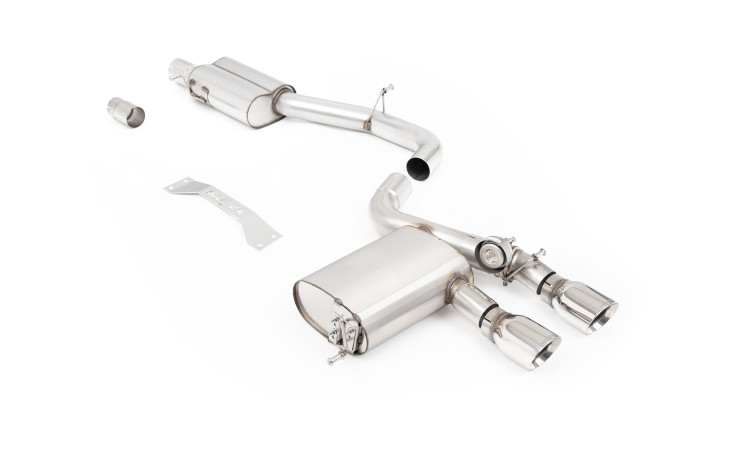 Cat-back výfuk s klapkou VW Golf 5 R32 3.2 VR6 – Milltek Sport – S rezonátorem / leštěné koncovky