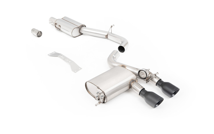 Cat-back výfuk s klapkou VW Golf 5 R32 3.2 VR6 – Milltek Sport – S rezonátorem / černé koncovky