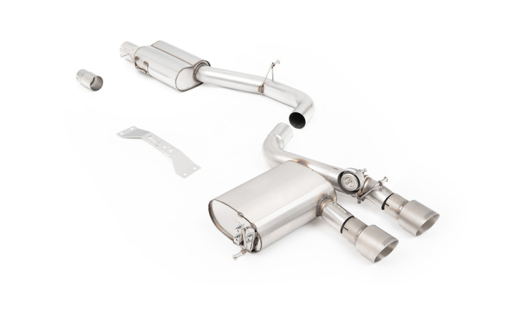Cat-back výfuk s klapkou VW Golf 5 R32 3.2 VR6 – Milltek Sport – S rezonátorem / broušené titanové koncovky