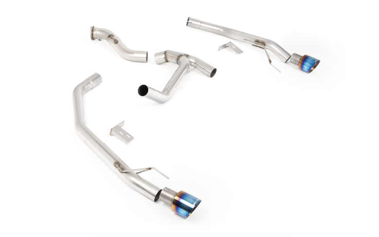 Axle-back výfuk VW Amarok 3.0 V6 TDI 240HP 2024+ - Milltek Sport - modře opalované titanové koncovky