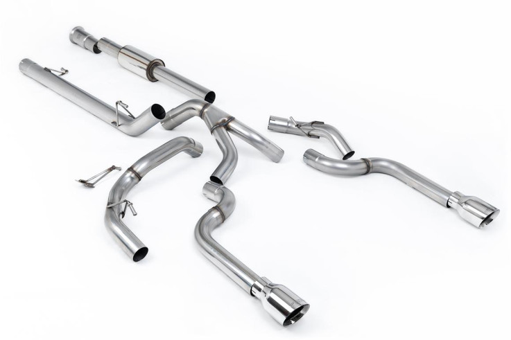 Catback výfuk Ford F-150 SuperCrew 5.0 V8 2021+ Milltek Sport - hlasitější - Leštěné koncovky