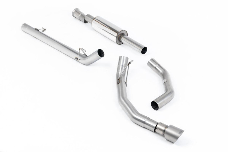 Single exit catback výfuk Ford F-150 SuperCrew 5.0 V8 2021+ Milltek Sport - s rezonátorem - Broušená titanová koncovka