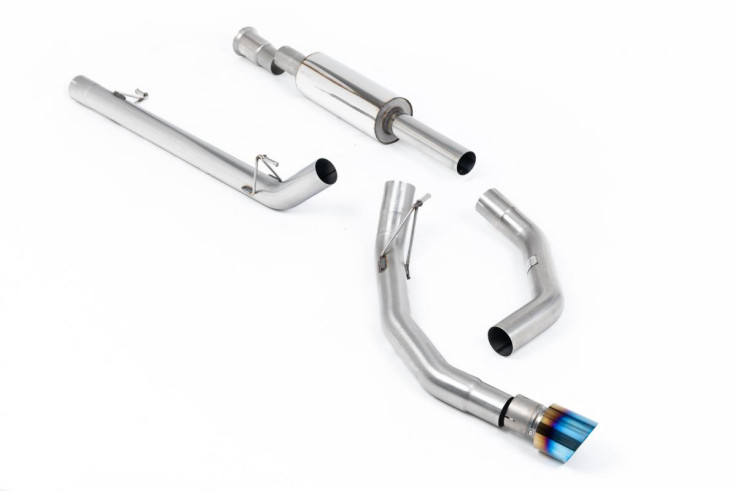 Single exit catback výfuk Ford F-150 SuperCrew 5.0 V8 2021+ Milltek Sport - s rezonátorem - Opalovaná titanová koncovka