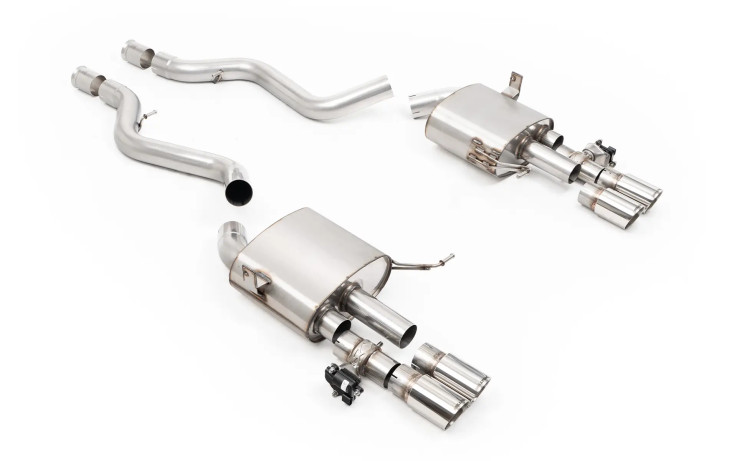 Catback exhaust BMW M3 E90 sedan - Milltek Sport - V2 Valved system / Polished trims
