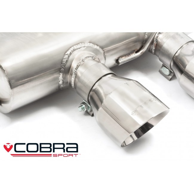 Cobra Sport Turbo Back exhaust VW Golf (5K) R - de-cat / non-resonated / TP38-BLK tips