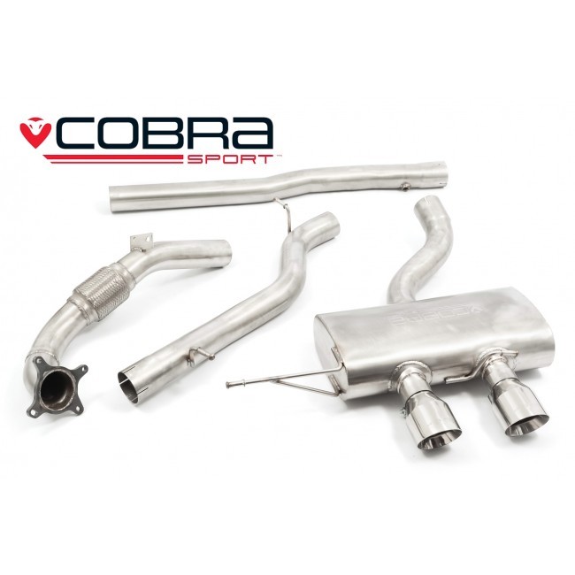 Cobra Sport Turbo Back exhaust VW Golf (5K) R - de-cat / non-resonated / TP38-BLK tips