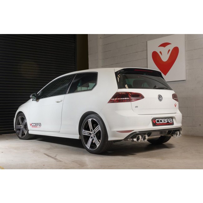 Cobra Sport Turbo Back výfuk VW Golf (5G) R - Valved, bez sportovního katalyzátoru, s rezonátorem, koncovka TP89