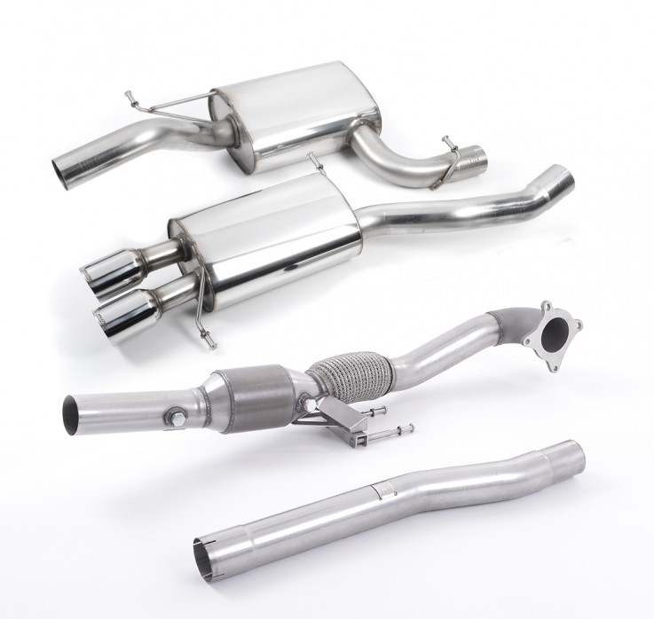 Turboback výfuk VW Passat B6 1.8 TSI a 2.0 TFSI Milltek Sport - s HJS katalyzátorem / s rezonátorem / leštěné koncovky