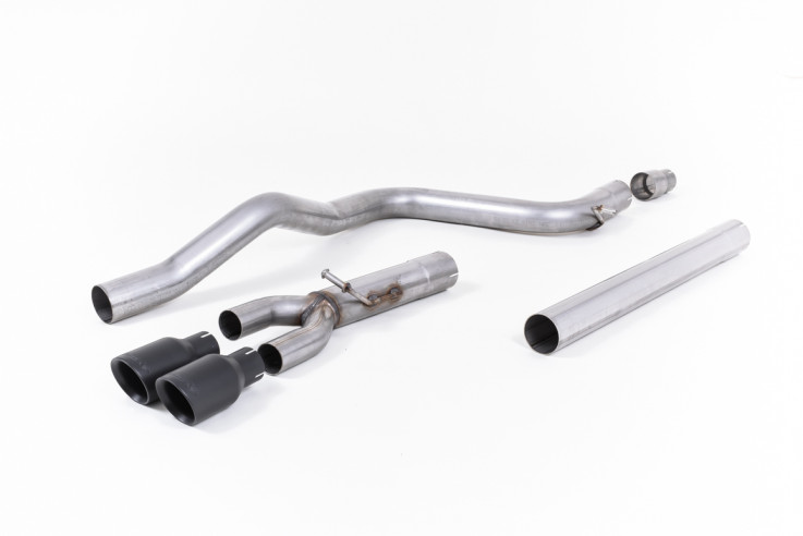 Catback výfuk SEAT Leon FR 1.4 TSI Milltek Sport - bez rezonátoru / černé koncovky