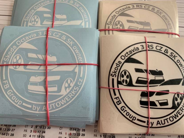 Samolepka Octavia 3 RS Clubu - Bílá