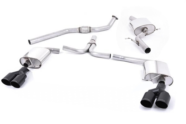 Catback výfuk AUDI A5 Sportback 2.0 TFSI (Manuál) Milltek Sport - s rezonátorem / černé koncovky Twin