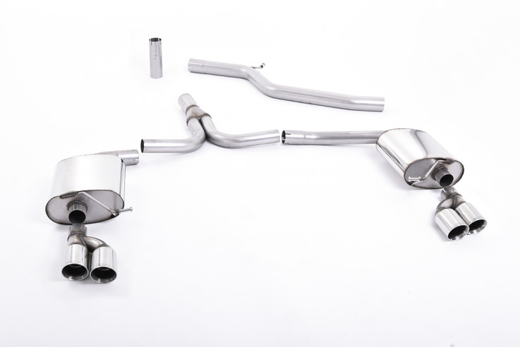 Catback výfuk AUDI A5 Sportback 3.0 TDI Milltek Sport - bez rezonátoru / leštěné koncovky Twin