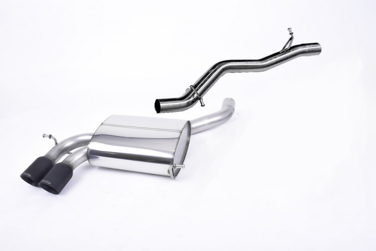 Catback výfuk Audi S3 8P (3dv.) 2.0 TFSI Milltek Sport - bez rezonátoru / černé koncovky Twin GT80B