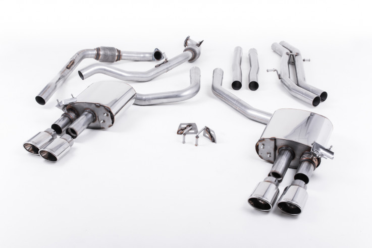 Klapkový catback výfuk AUDI S5 Coupé 3.0 TFSI V6 (Sport Diff) Milltek Sport - bez rezonátoru / oválné leštěné koncovky