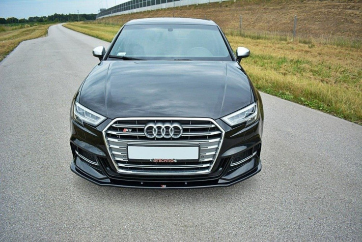 Maxton Design Spoiler předního nárazníku Audi A3 S-Line/S3 8V Facelift V.1 - texturovaný plast