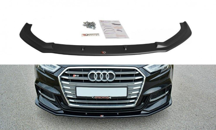 Maxton Design Spoiler předního nárazníku Audi A3 S-Line/S3 8V Facelift V.1 - černý lesklý lak