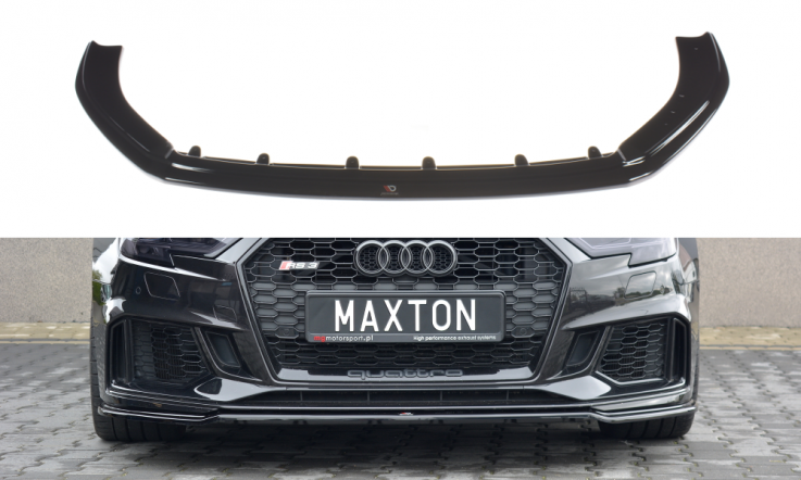 Maxton Design Spoiler předního nárazníku Audi RS3 8V Sportback Facelift V.2 - texturovaný plast