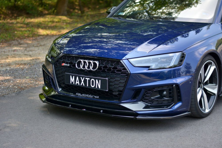 Maxton Design Spoiler předního nárazníku Audi RS4 B9 V.1 - černý lesklý lak