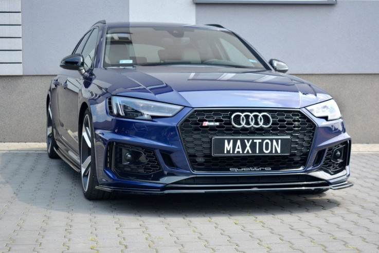 Maxton Design Spoiler předního nárazníku Audi RS4 B9 V.2 - černý lesklý lak
