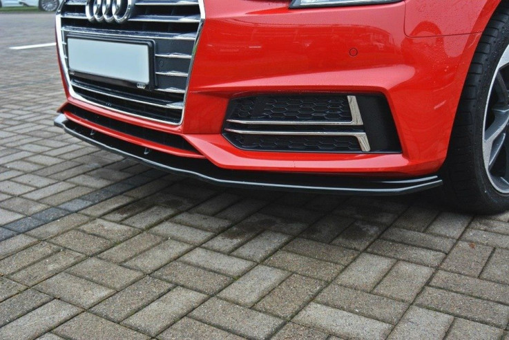 Maxton Design Spoiler předního nárazníku Audi S4/A4 S-Line B9 V.2 - černý lesklý lak