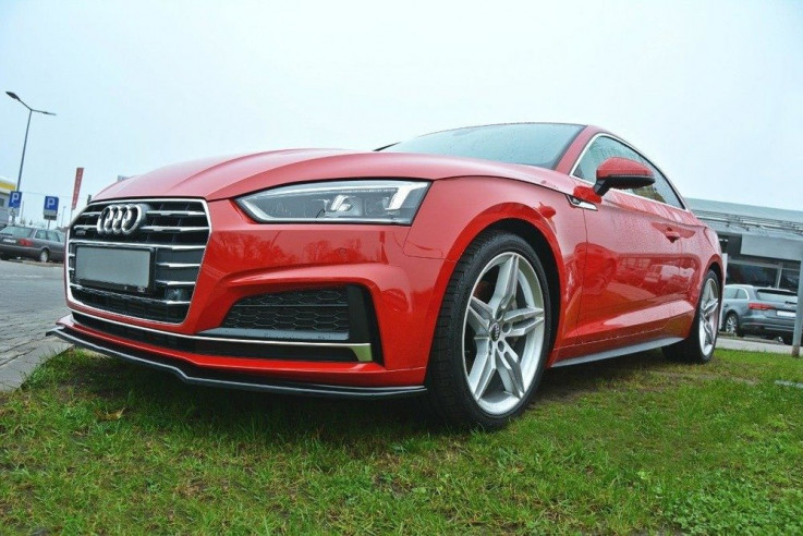 Maxton Design Spoiler předního nárazníku Audi S5/A5 S-Line B9 Coupe/Sportback V.1 - černý lesklý lak