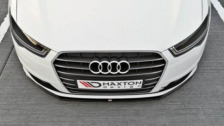 Maxton Design Spoiler předního nárazníku Audi A6 C7 Facelift - černý lesklý lak