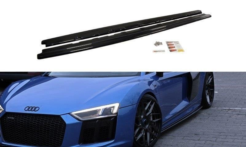 Maxton Design Prahové lišty Audi R8 Mk2 - černý lesklý lak
