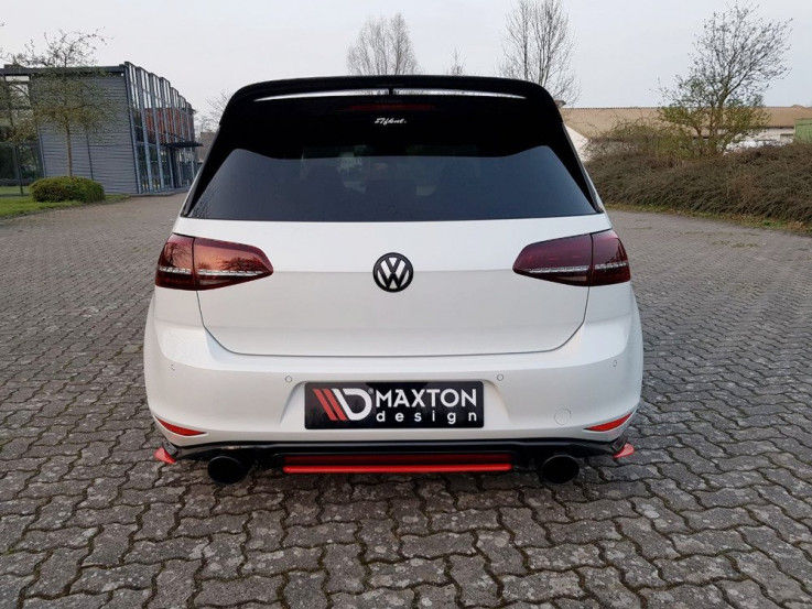 Maxton Design Spoiler zadního nárazníku VW Golf Mk7 GTI Clubsport - červený lesklý lak