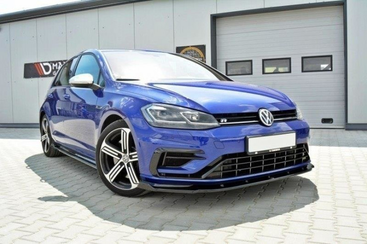 Maxton Design Spoiler předního nárazníku VW Golf Mk7 R Facelift V.1 - černý lesklý lak