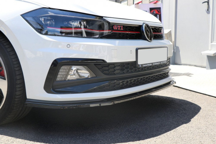 Maxton Design Spoiler předního nárazníku VW Polo Mk6 GTI V.1 - černý lesklý lak