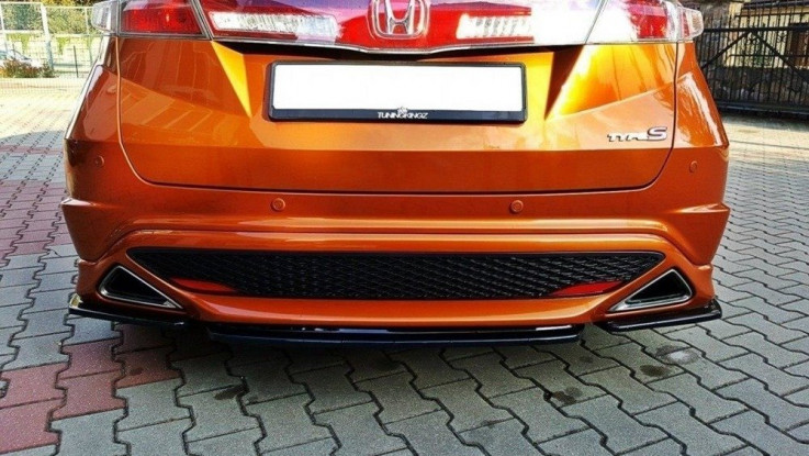 Maxton Design Boční lišty zadního nárazníku Honda Civic FN2 (Mk8) Type-R/S - černý lesklý lak