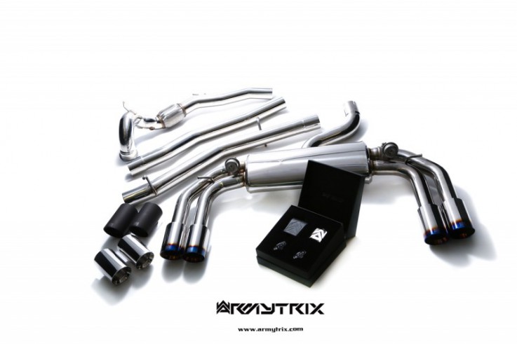 ARMYTRIX Turboback výfuk VW Golf 7 R - Černé koncovky