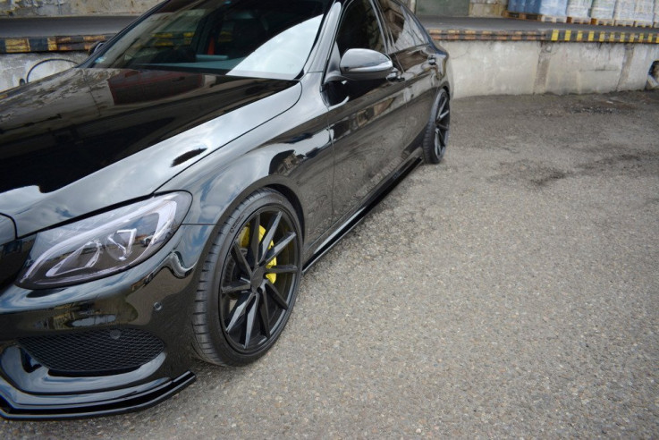 Maxton Design Prahové lišty Mercedes C43 AMG W205 - černý lesklý lak