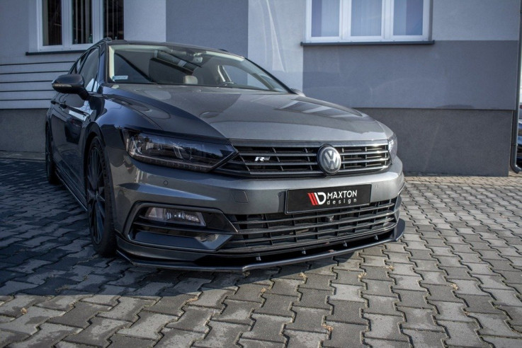 Maxton Design Spoiler předního nárazníku VW Passat B8 R-Line V.1 - karbon