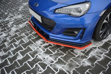 Maxton Design Spoiler předního nárazníku Subaru BRZ Facelift V.4 - texturovaný plast + červená