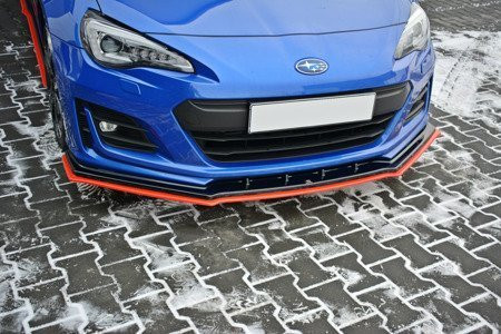 Maxton Design Spoiler předního nárazníku Subaru BRZ Facelift V.4 - texturovaný plast + červená