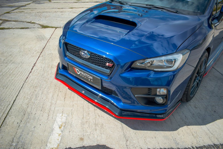 Maxton Design Spoiler předního nárazníku Subaru WRX STI V.3 - karbon + červená