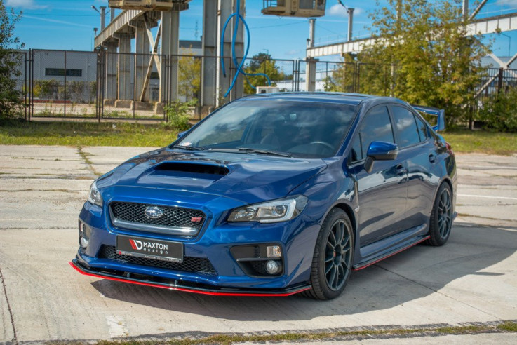 Maxton Design Spoiler předního nárazníku Subaru WRX STI V.4 - texturovaný plast + červená