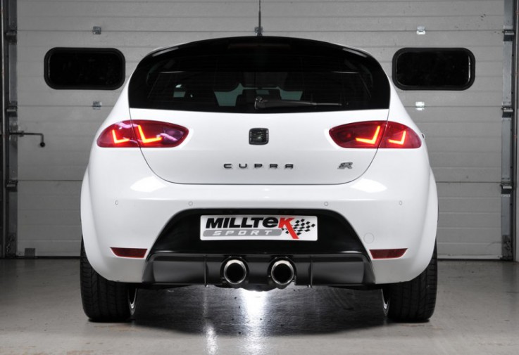 Catback výfuk SEAT Leon Cupra R 2,0 TFSI 195kW K04 Milltek Sport - S rezonátorem / černé koncovky