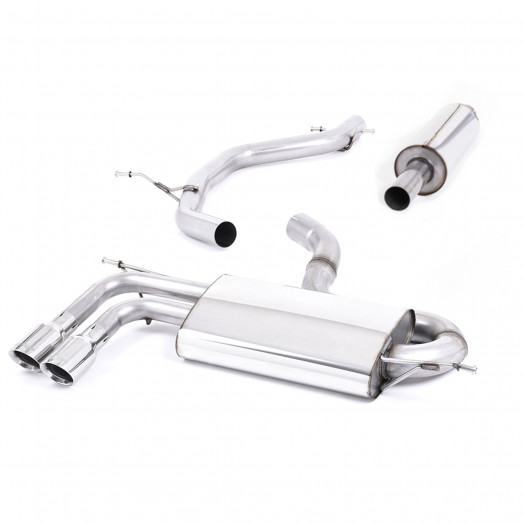 Catback výfuk VW Golf 7 (facelift 2017->) 1.5 TSI EVO Milltek Sport - s rezonátorem / leštěné koncovky GTD style