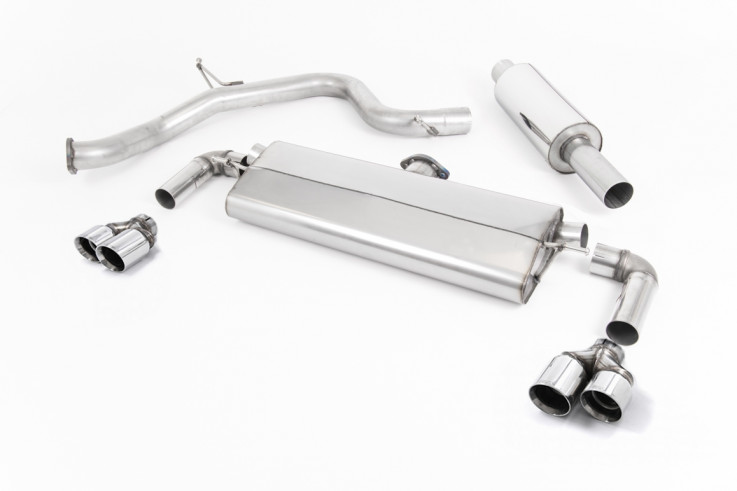 Catback výfuk SEAT Leon Cupra 290 2.0 TSI OPF/GPF Milltek Sport - s rezonátorem / leštěné kulaté koncovky