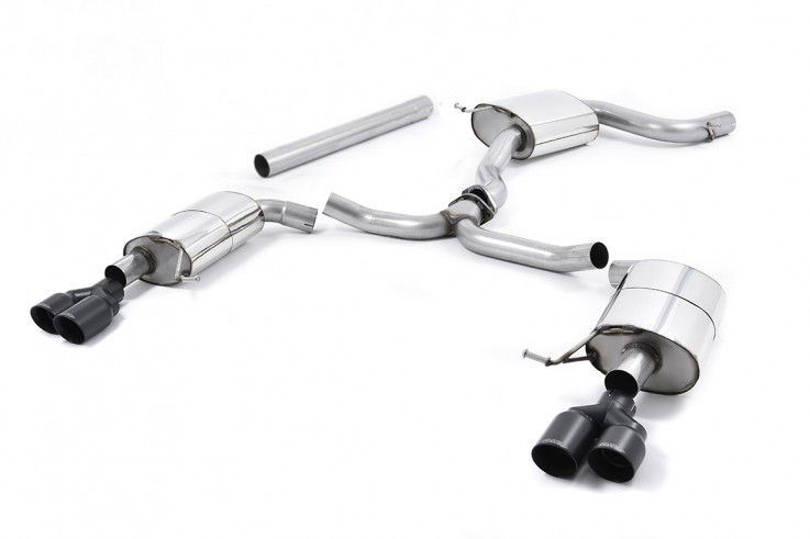 Catback výfuk SEAT Leon ST Cupra 300 2.0 TSI OPF/GPF Milltek Sport - s rezonátorem / černé kulaté koncovky