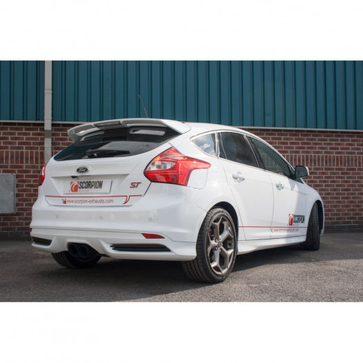Catback výfuk Ford Focus Mk3 ST250 Hatchback Scorpion Exhaust - Bez rezonátoru / černé koncovky